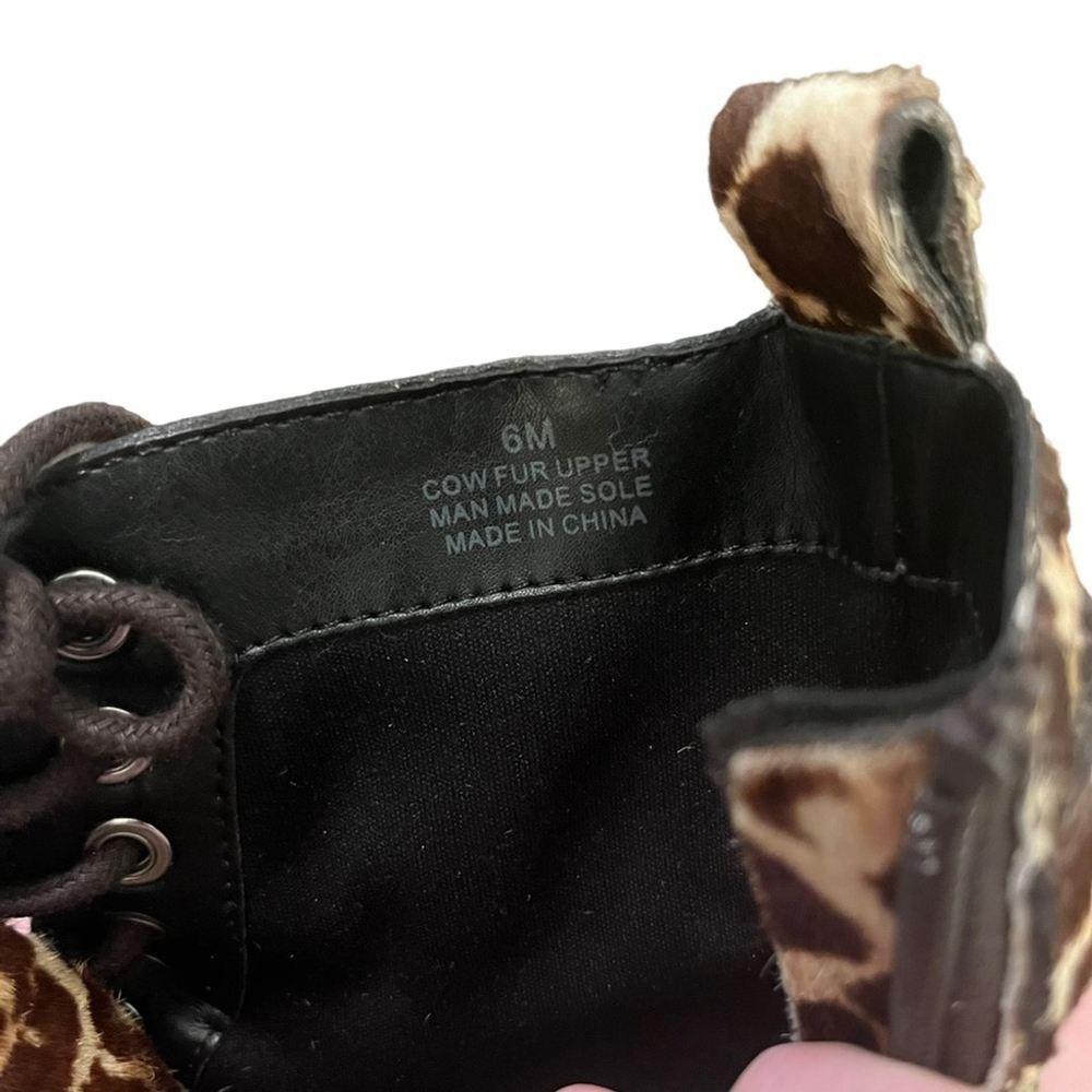 Rebecca MINKOFF Jaiden Ponyhair Animal Print Combat Boots (Size 6) - Picture 8 of 9